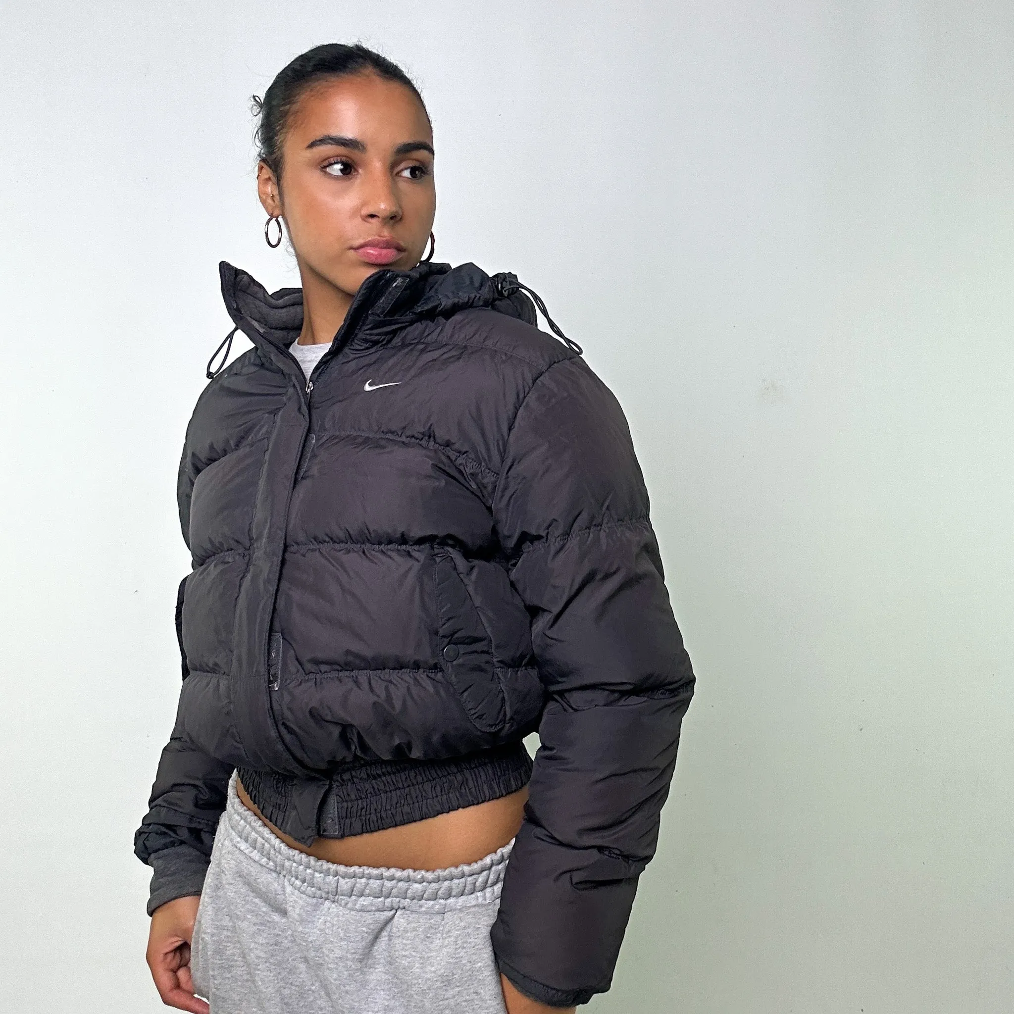 Dark Grey y2ks NIKE Puffer Jacket Coat (L)