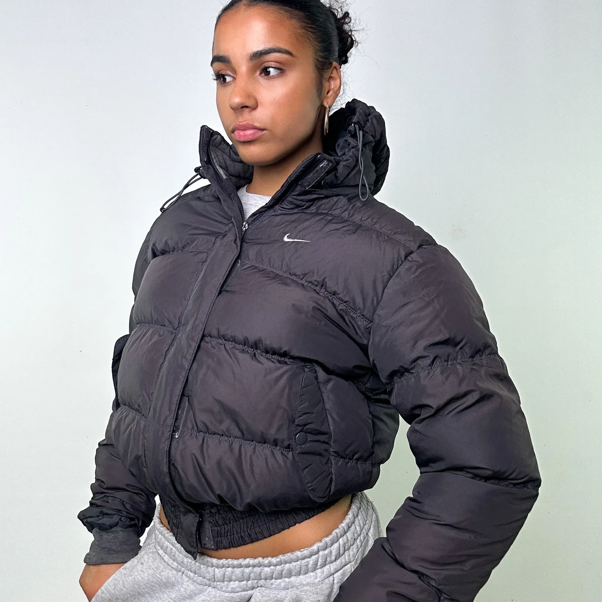 Dark Grey y2ks NIKE Puffer Jacket Coat (L)