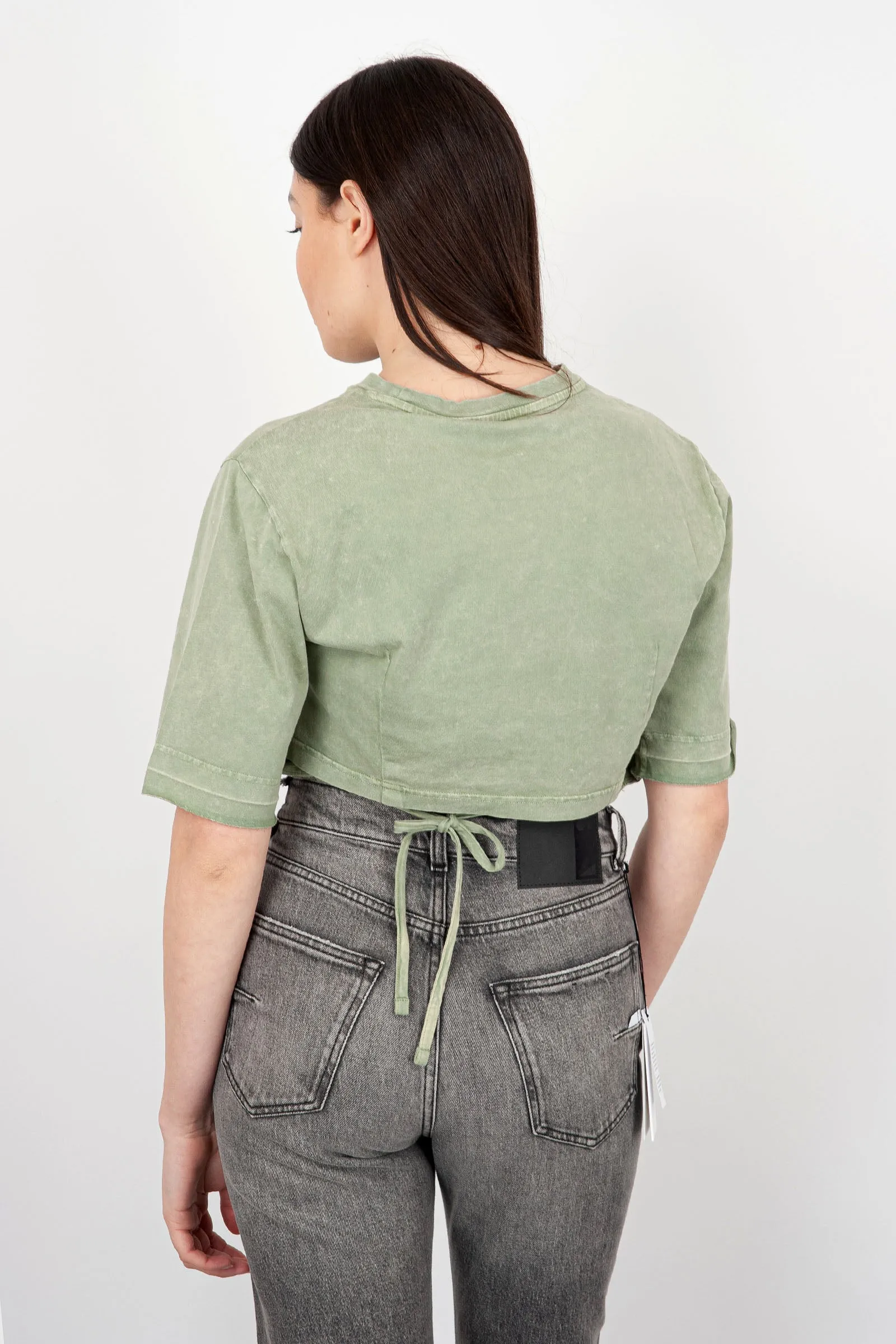 Department Five T-Shirt Crop Lax Cotone Verde Militare