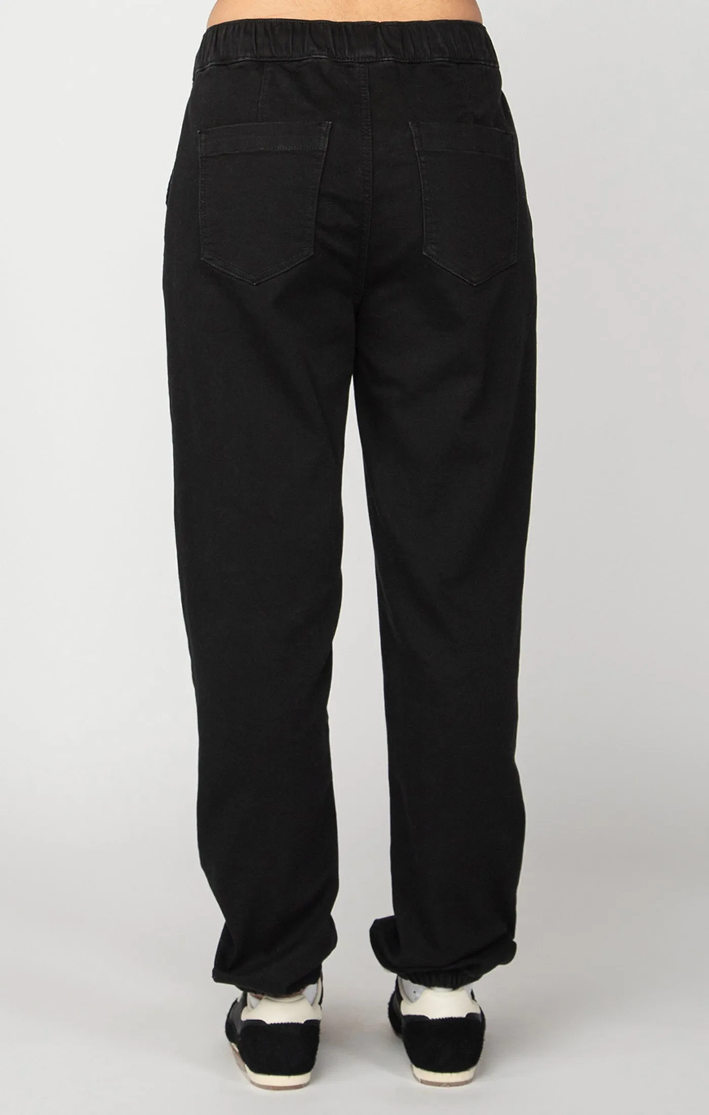 Dex Knit Denim Jogger In Black