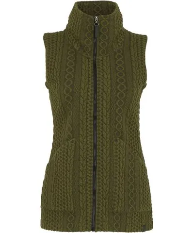 DOLCEZZA Women's Knit Vest In Khaki