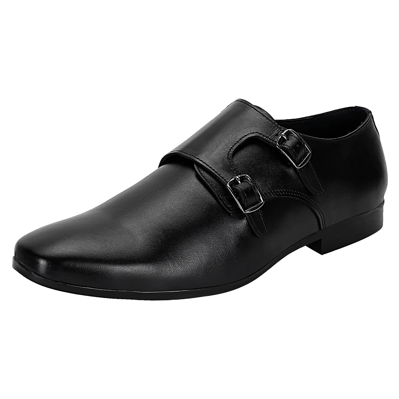 double monk strap shoes black-Defective