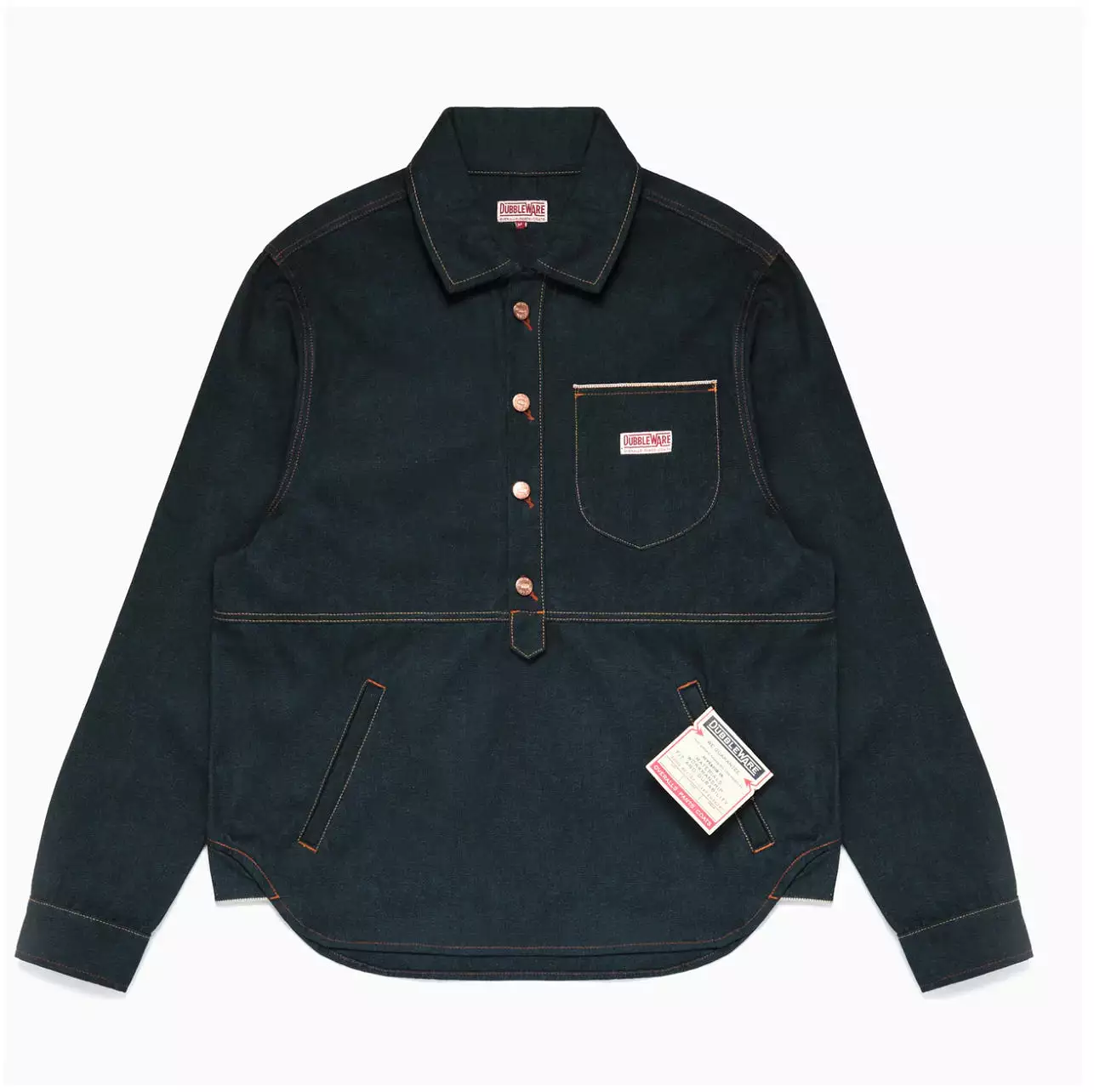 DUBBLEWARE Selvedge Denim Made In UK Pullover Shirt