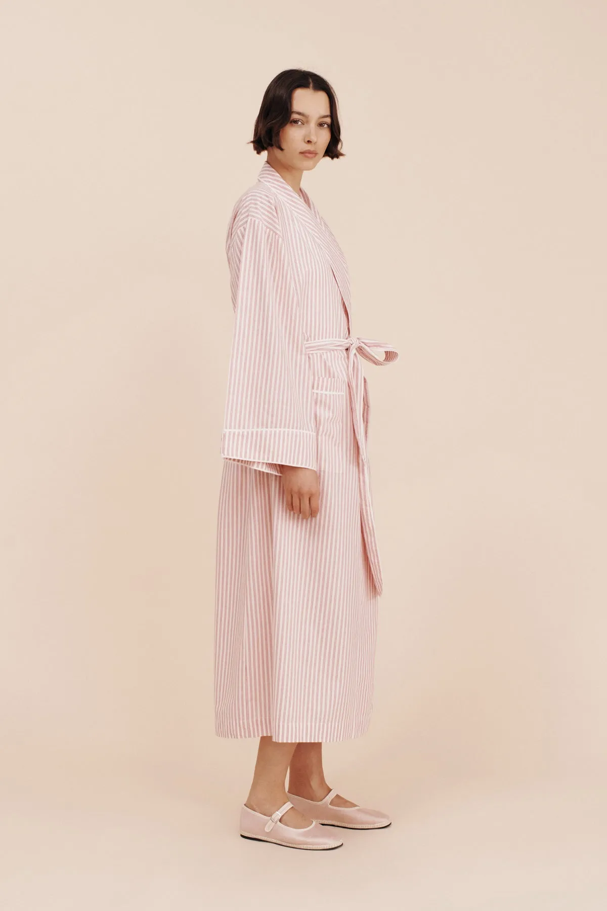 EDIE ROBE - STRAWBERRY STRIPE