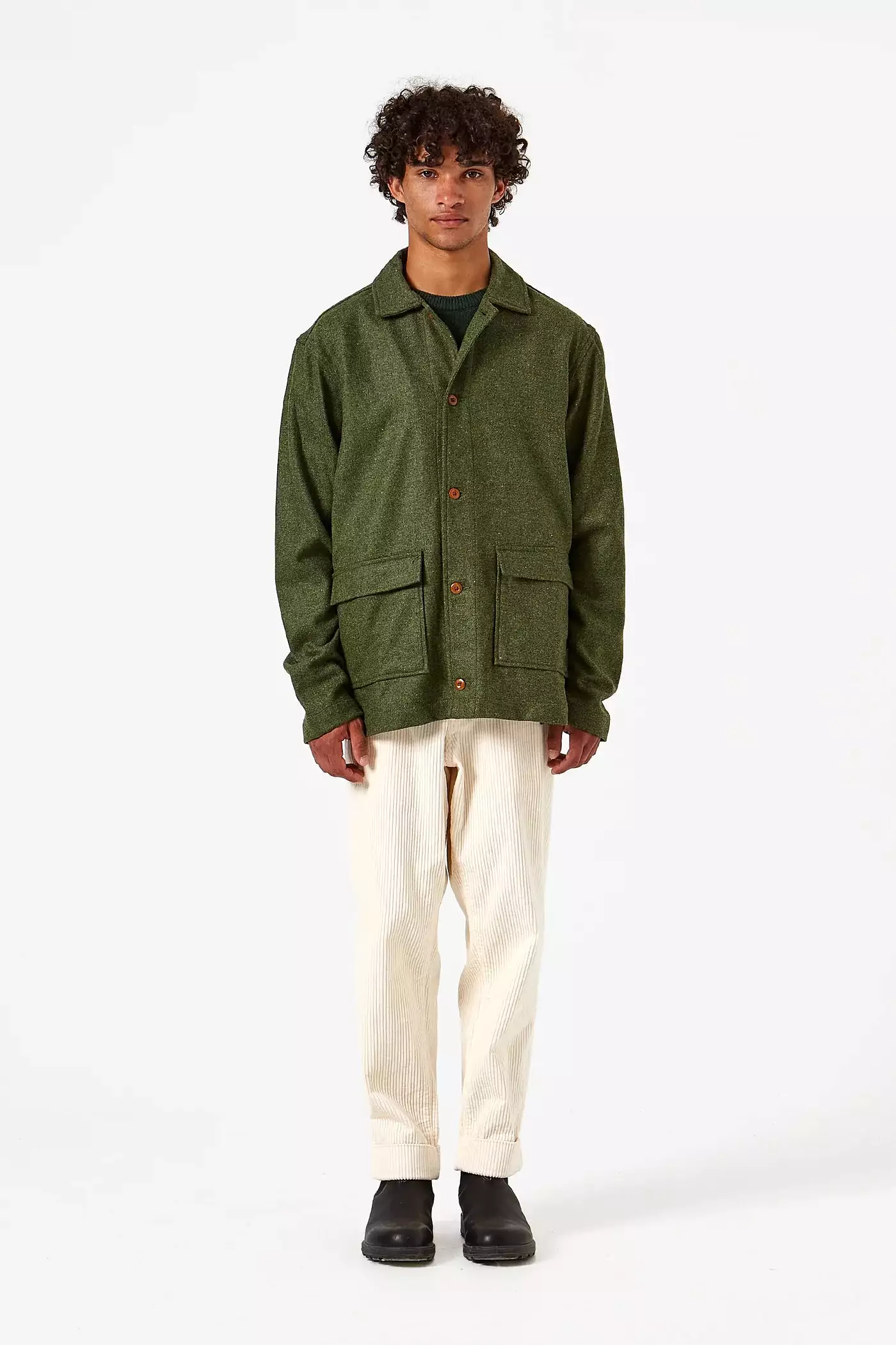 Edmmond Studios Felt Overshirt - Khaki