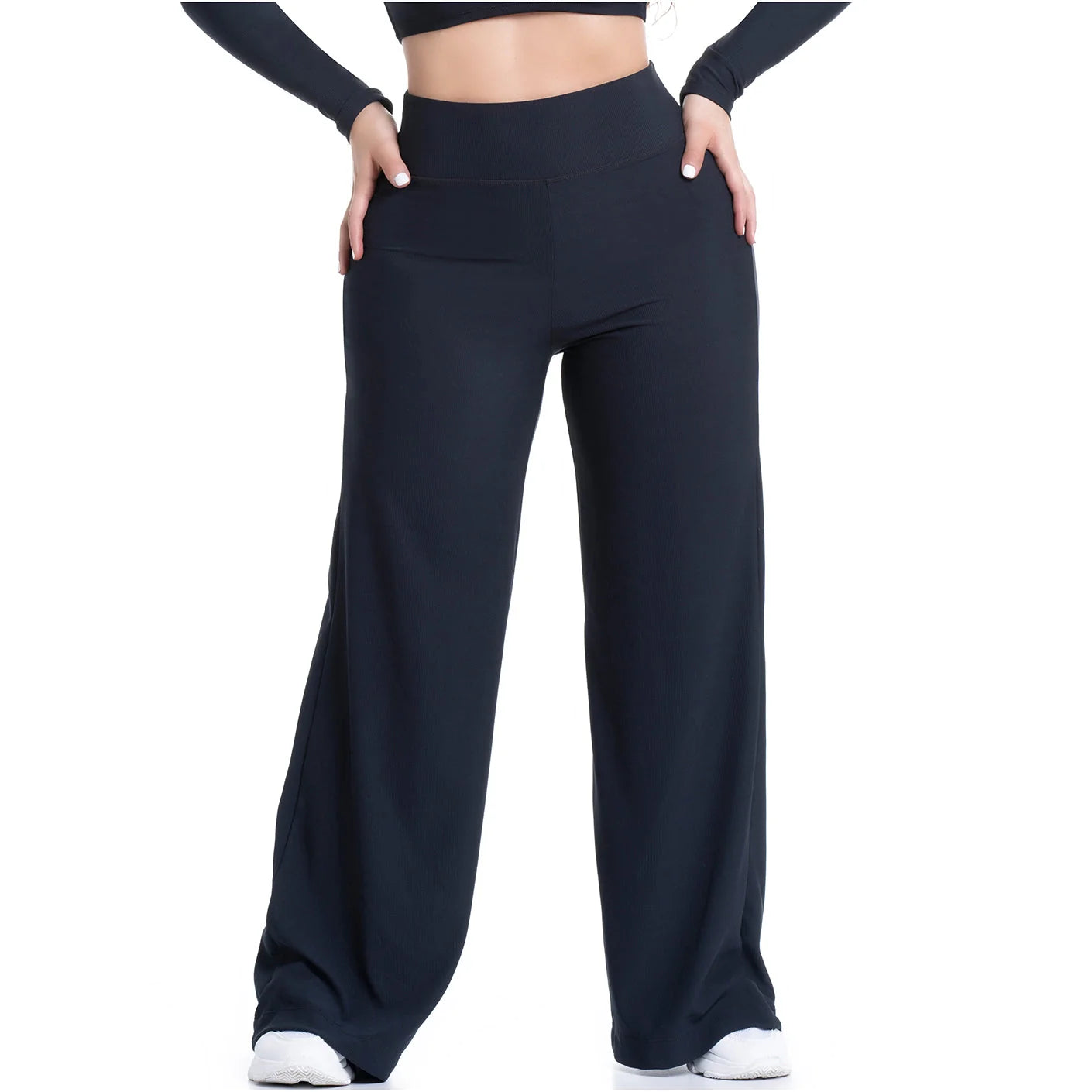 FLEXMEE 950102 | LEGGINGS DE MUJER CON CINTURA ALTA Y CONTROL DE BARRIGA EN TEJIDO ACANALADO