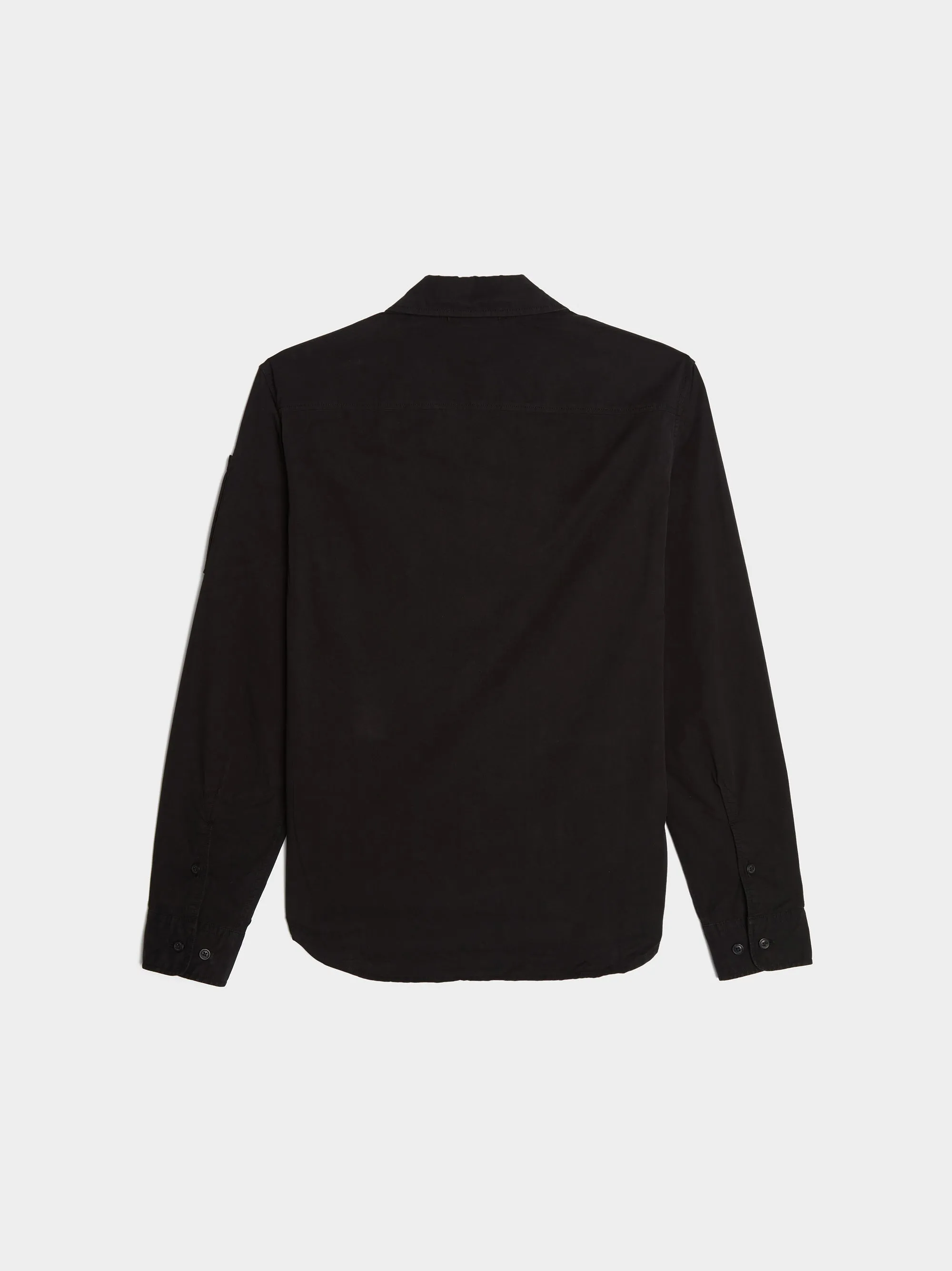 Gabardine Zipped Shirt, Black