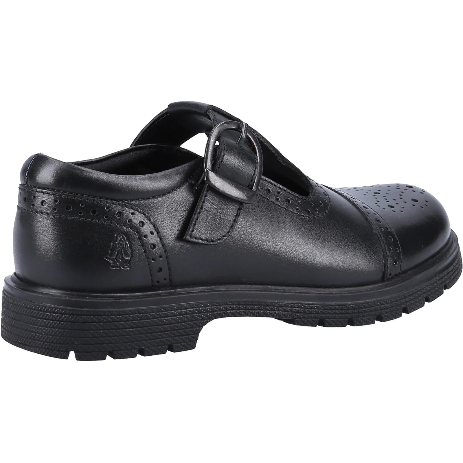 Girls Hush Puppies School Shoes Black T-Bar with buckle