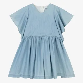 Girls Light Blue Cotton Dress