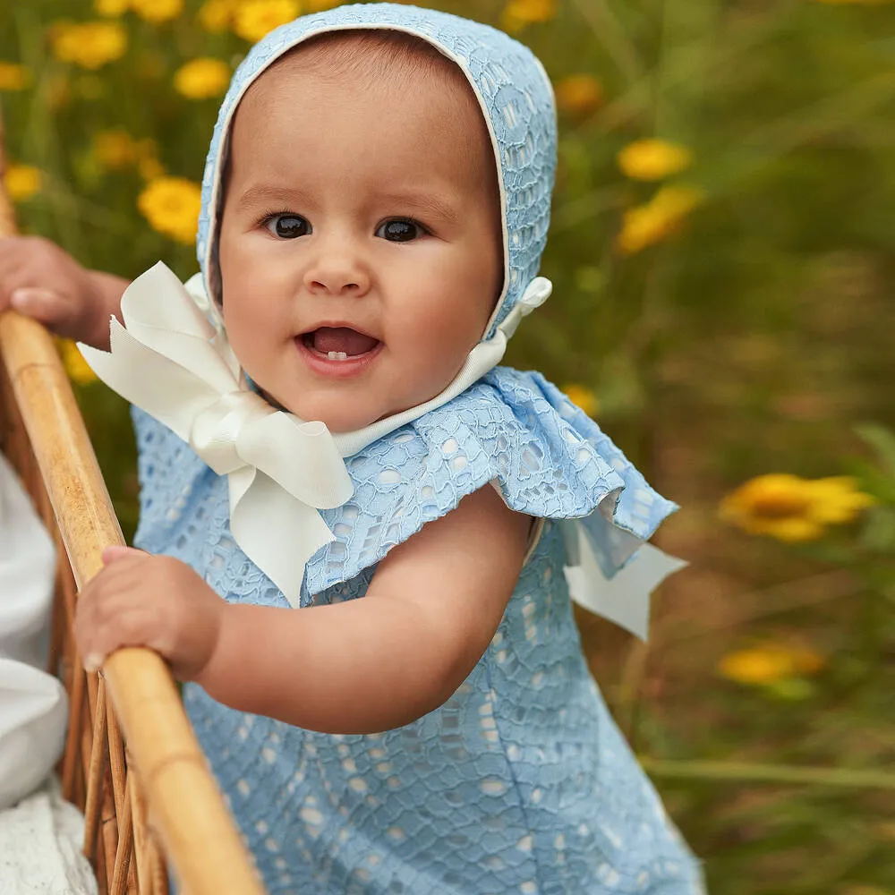 Girls Light Blue Dress Set