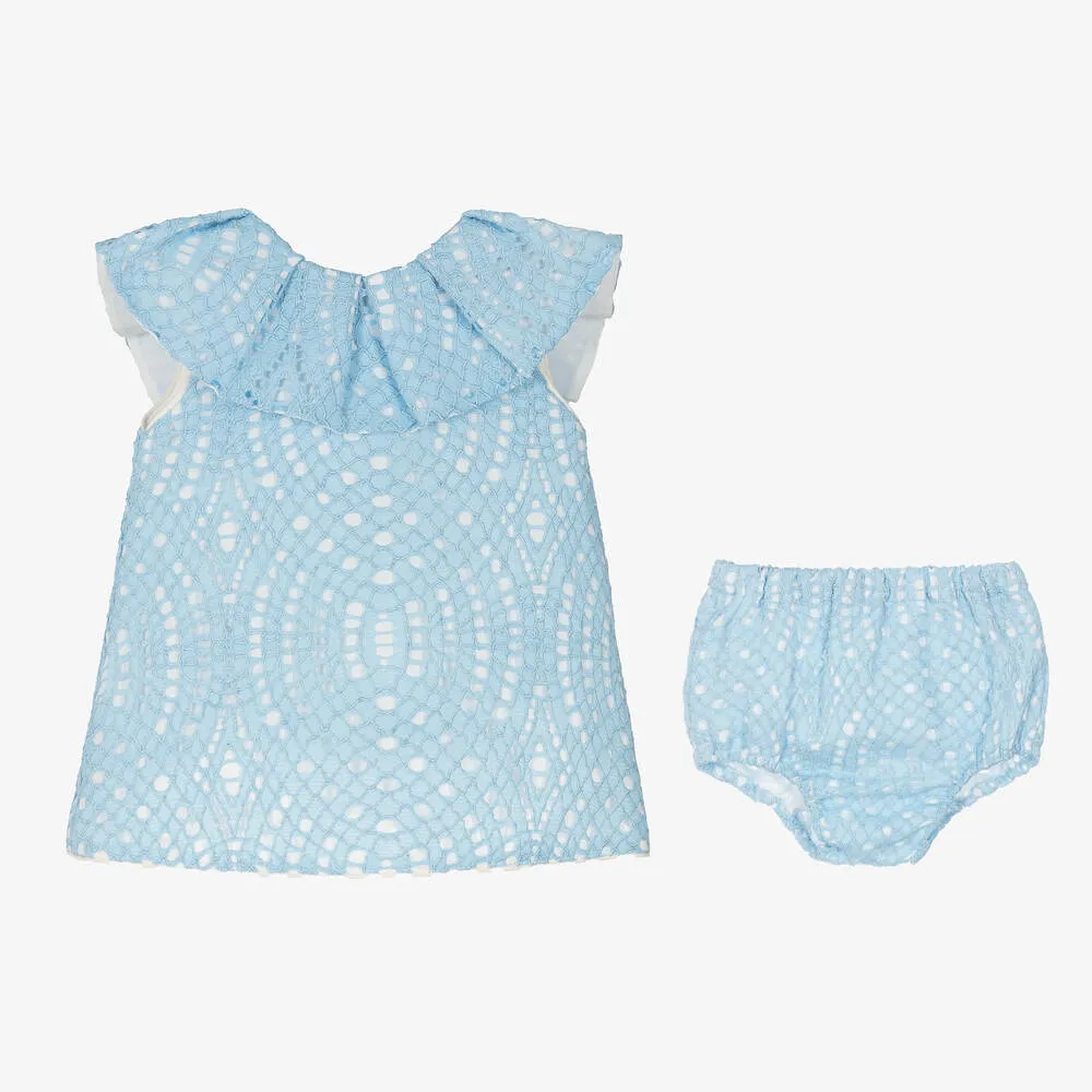 Girls Light Blue Dress Set