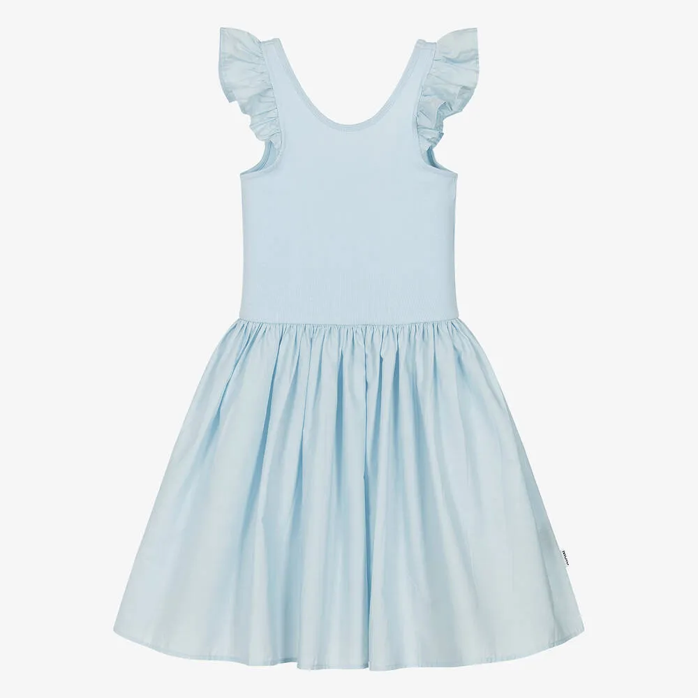 Girls Light Blue Organic Cotton Dress