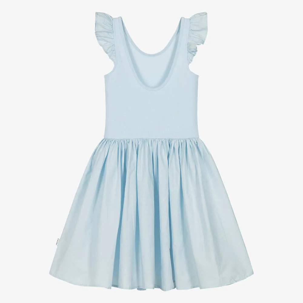 Girls Light Blue Organic Cotton Dress