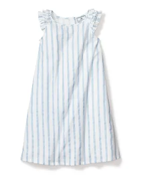 Girl's Twill Amelie Nightgown | Periwinkle Stripe