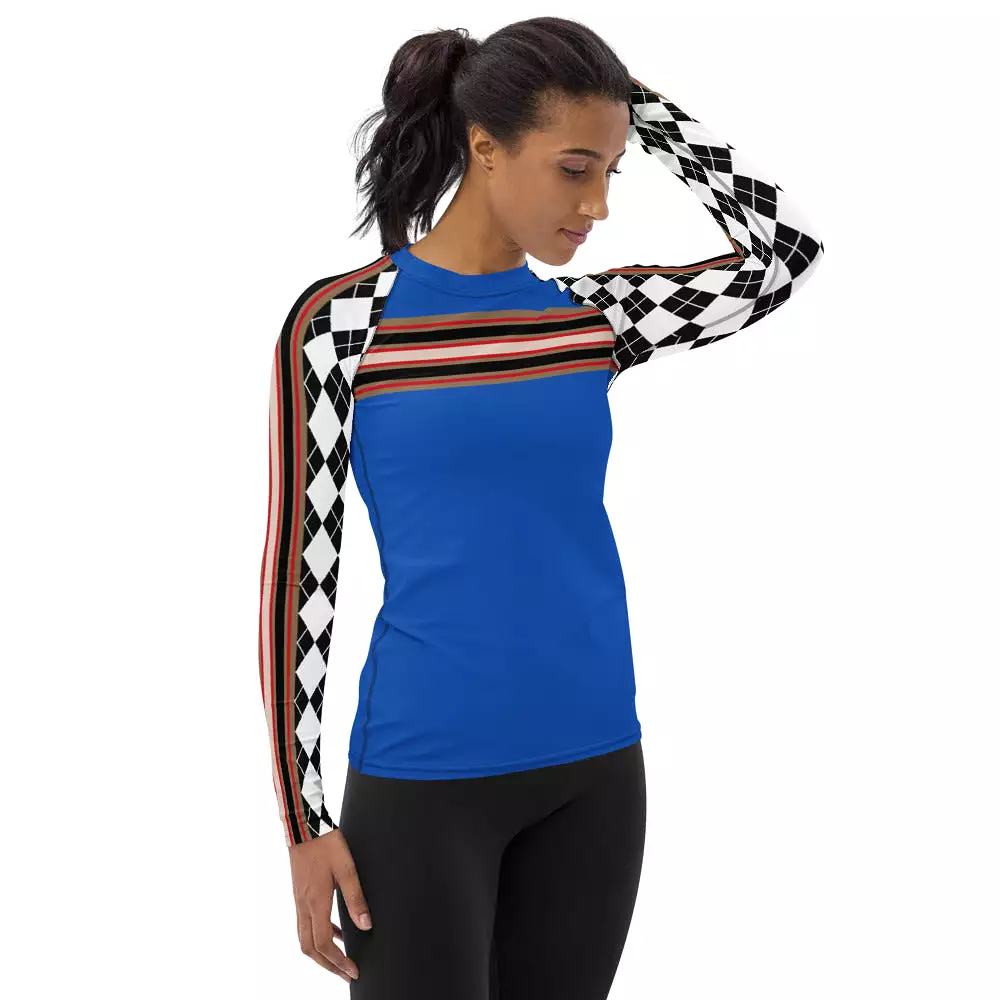 Gold Line Blue Fashion Rashguard Top