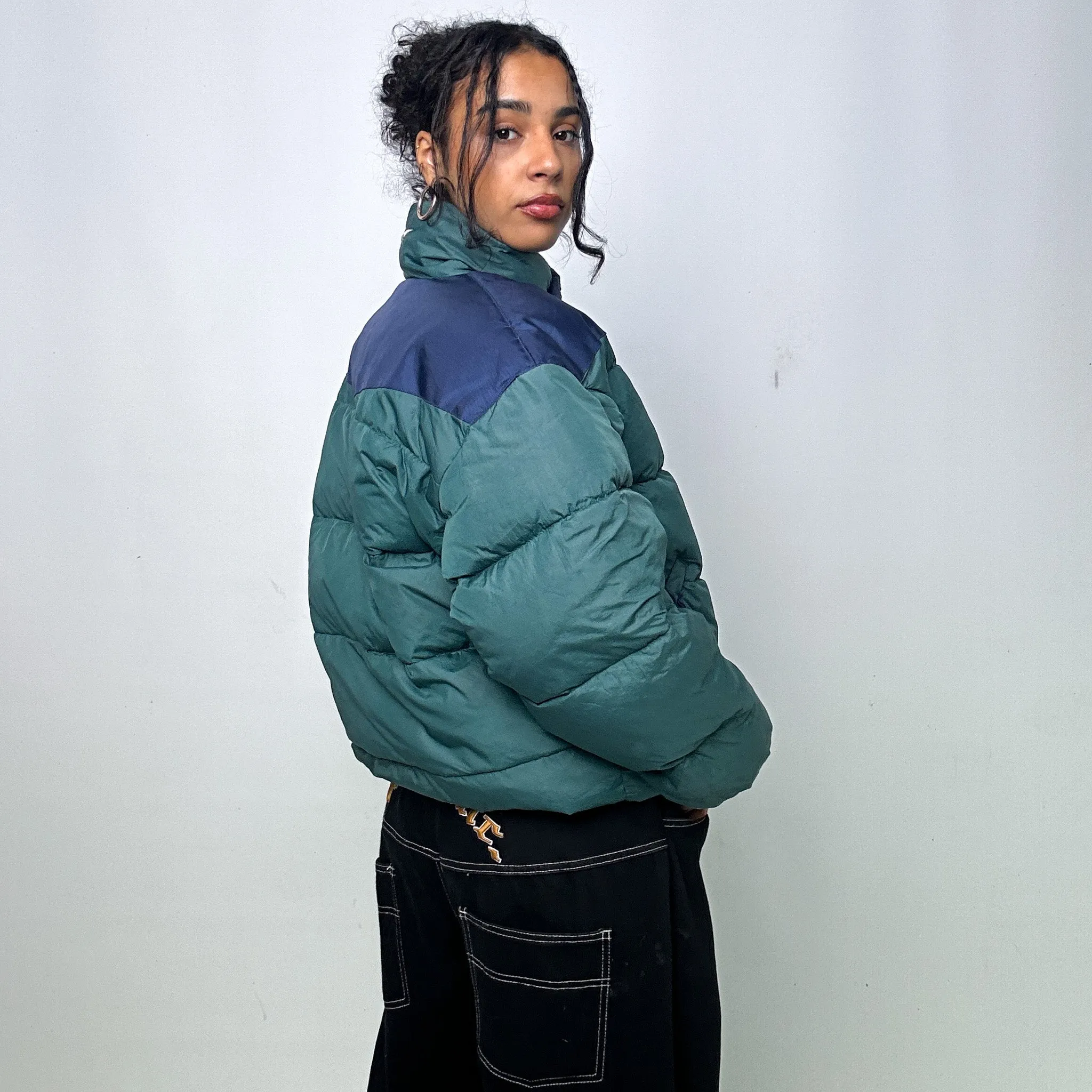 Green 90s Reebok Puffer Jacket Coat (L)