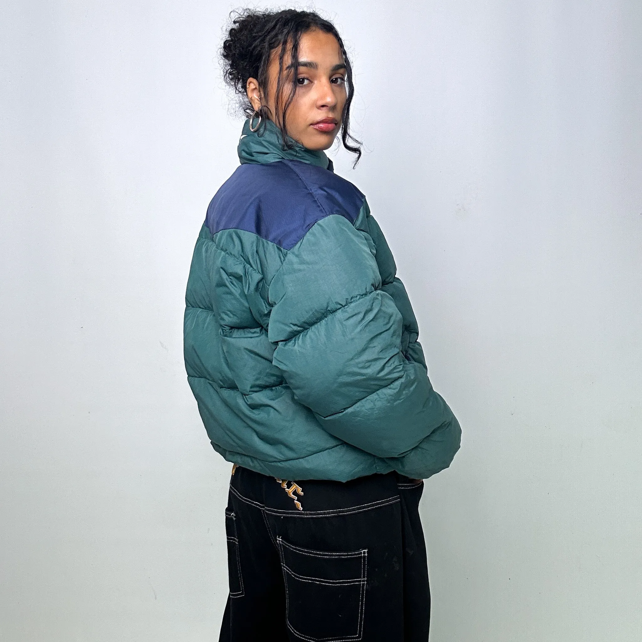 Green 90s Reebok Puffer Jacket Coat (L)