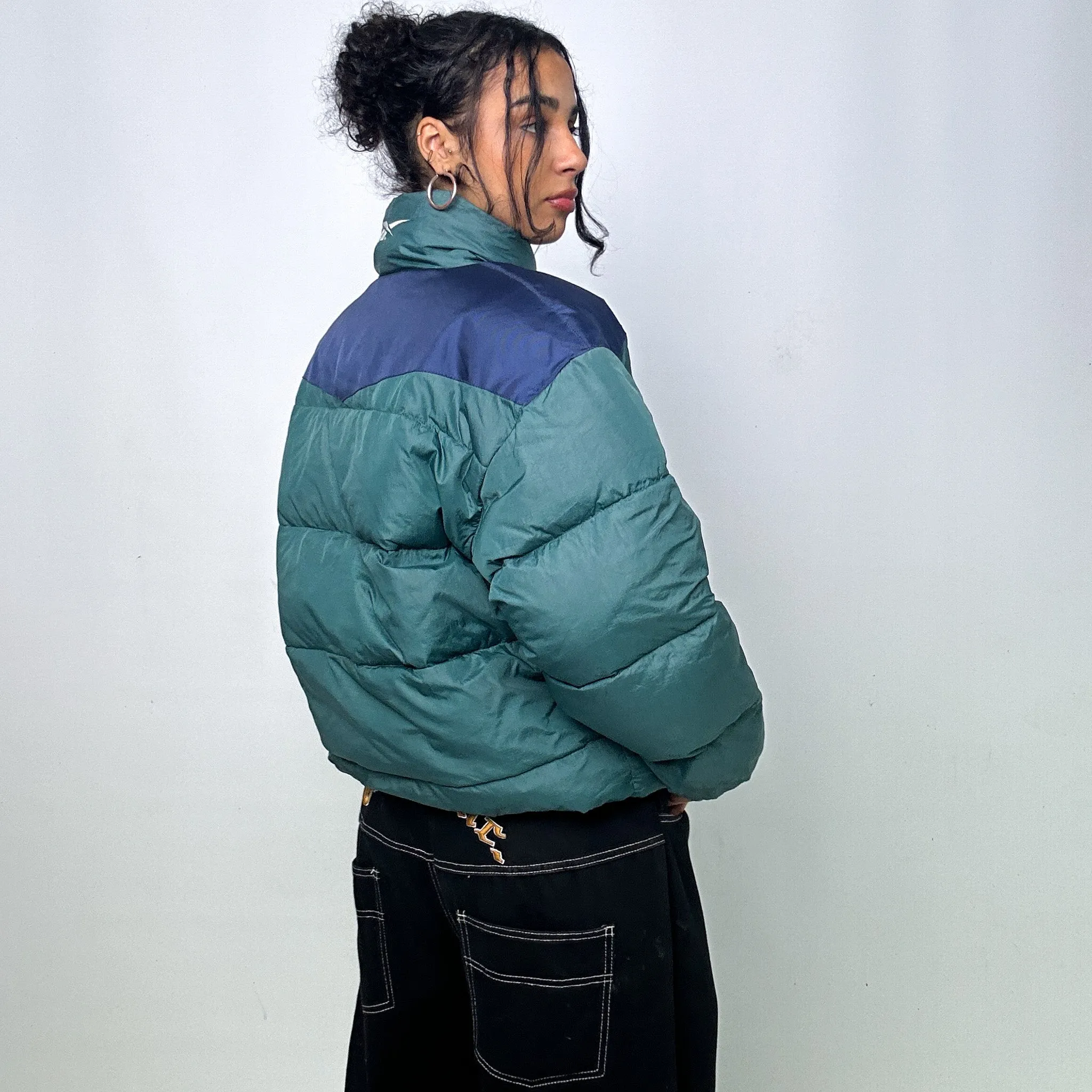 Green 90s Reebok Puffer Jacket Coat (L)