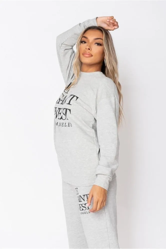 Grey Ye Saint West Sweatshirt & Jogger Lounge Set