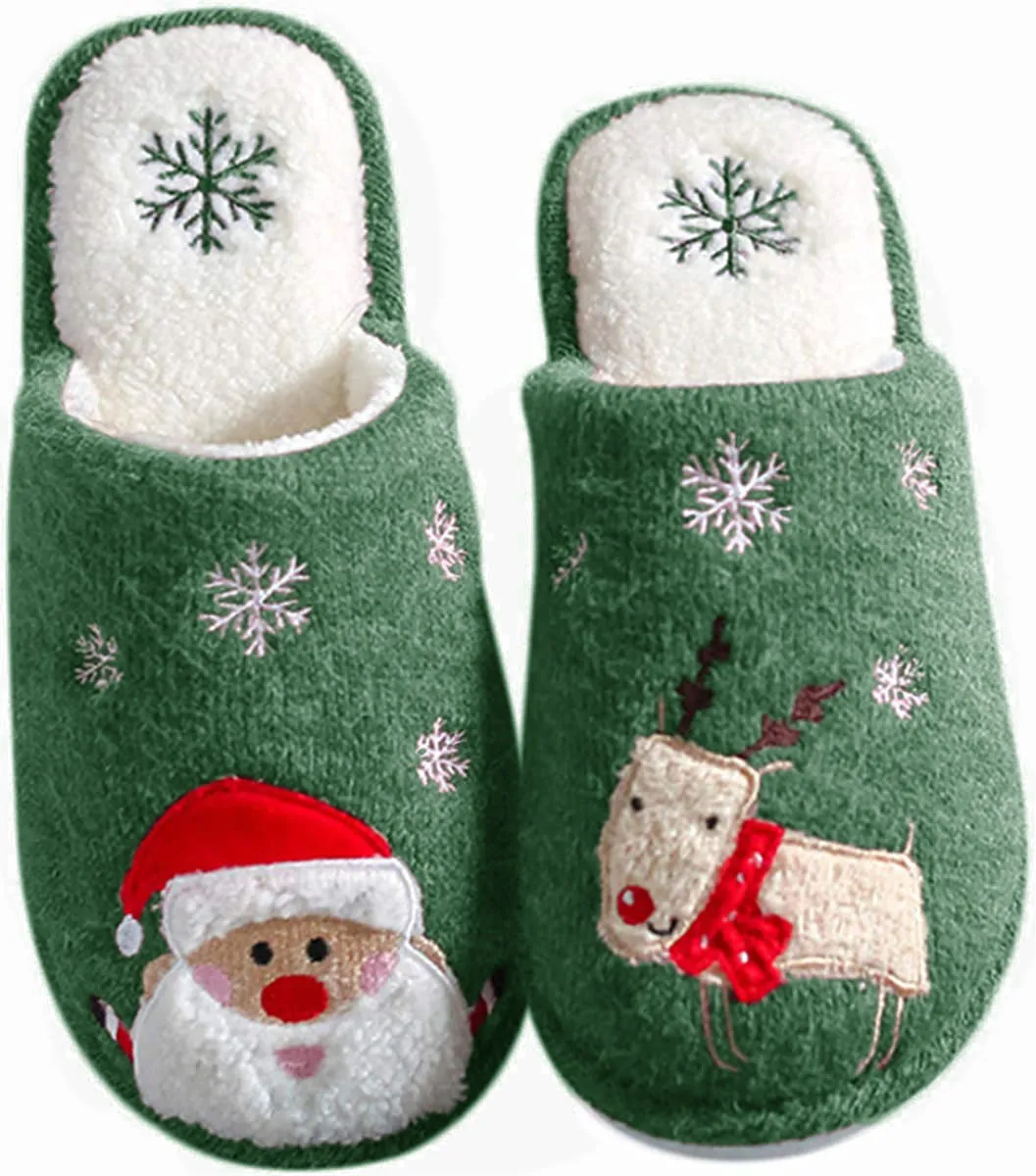 Haute Edition Women's Holiday Christmas Scuff Slide On Slippers