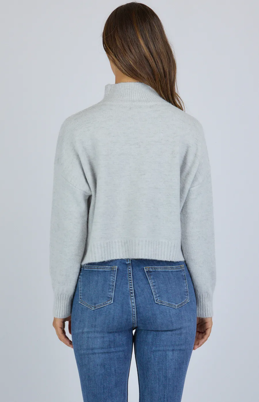 High Neck Cropped Knit Jumper (SKN322)