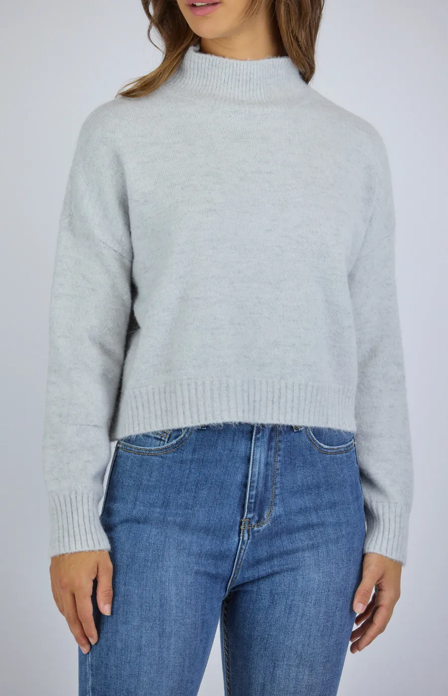 High Neck Cropped Knit Jumper (SKN322)