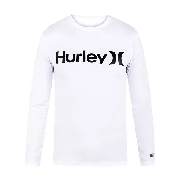 Hurley Mens One And Only Quickdry Rashguard L/S White