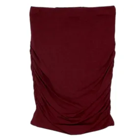 Hush Burgundy Modal Ruched Skirt