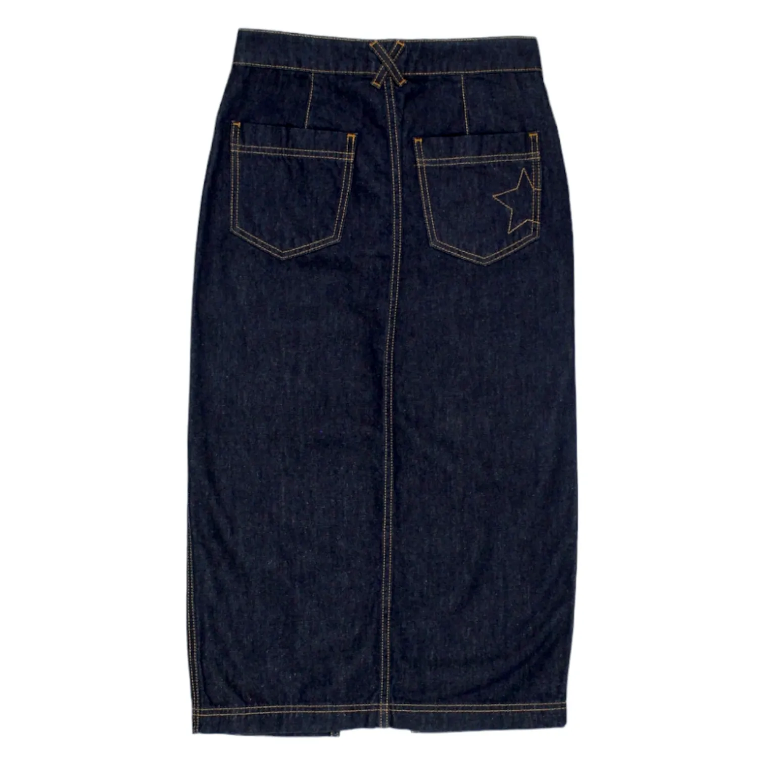 Hush Indigo Denim Midi Split Skirt