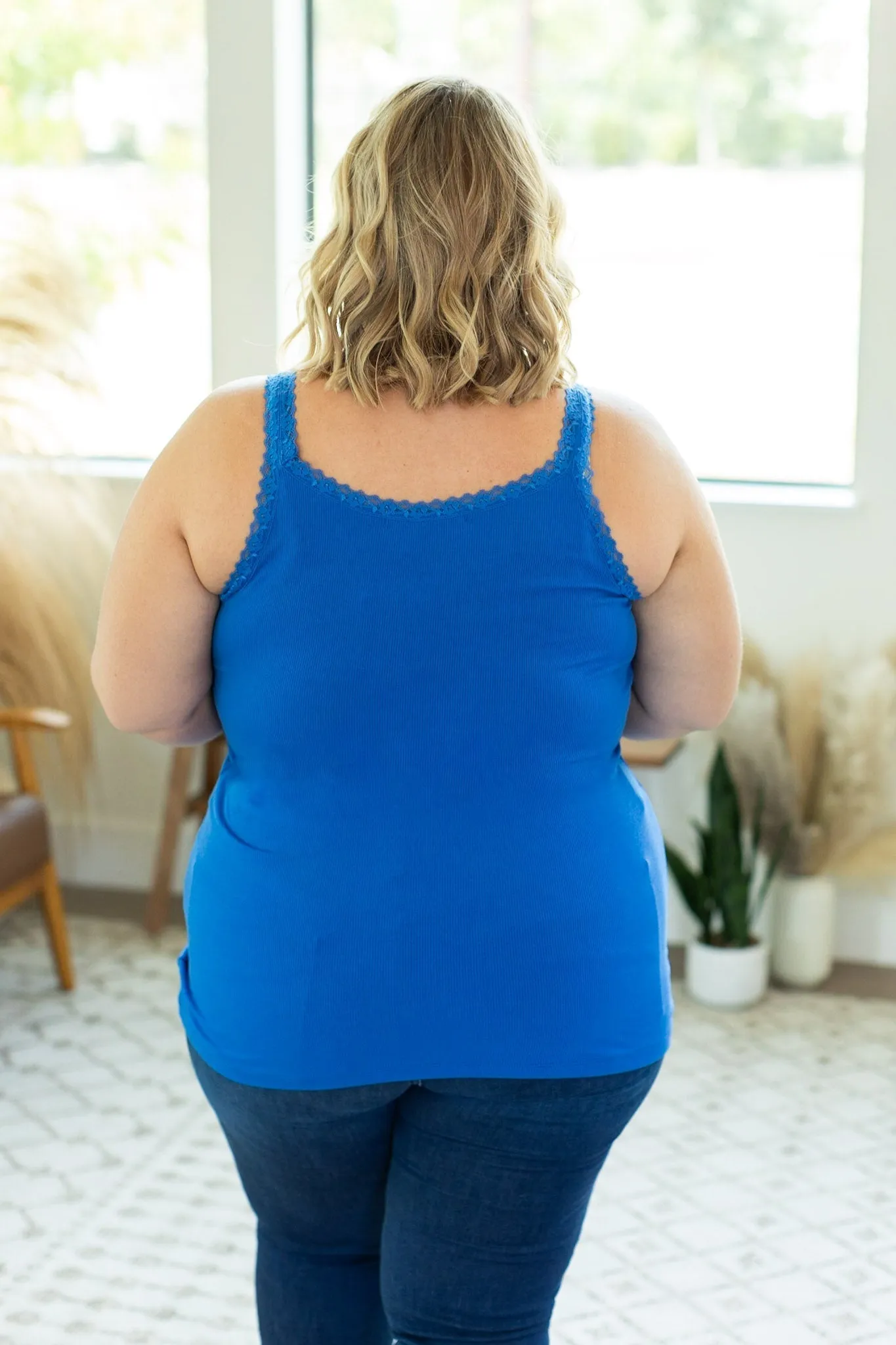 IN STOCK Lexi Lace Tank - Royal Blue