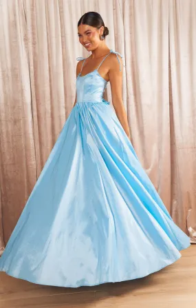 Juliet Maxi Dress ~ Light Blue Taffeta