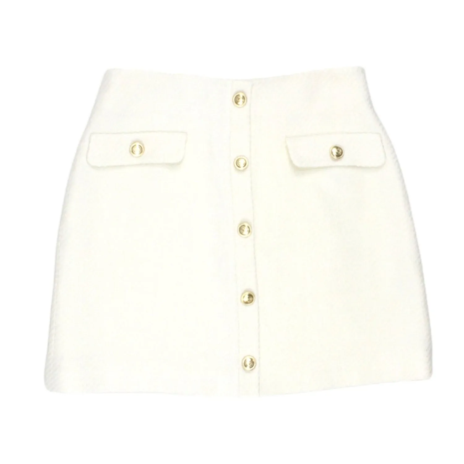 Karen Millen Ivory Textured Boucle Skirt