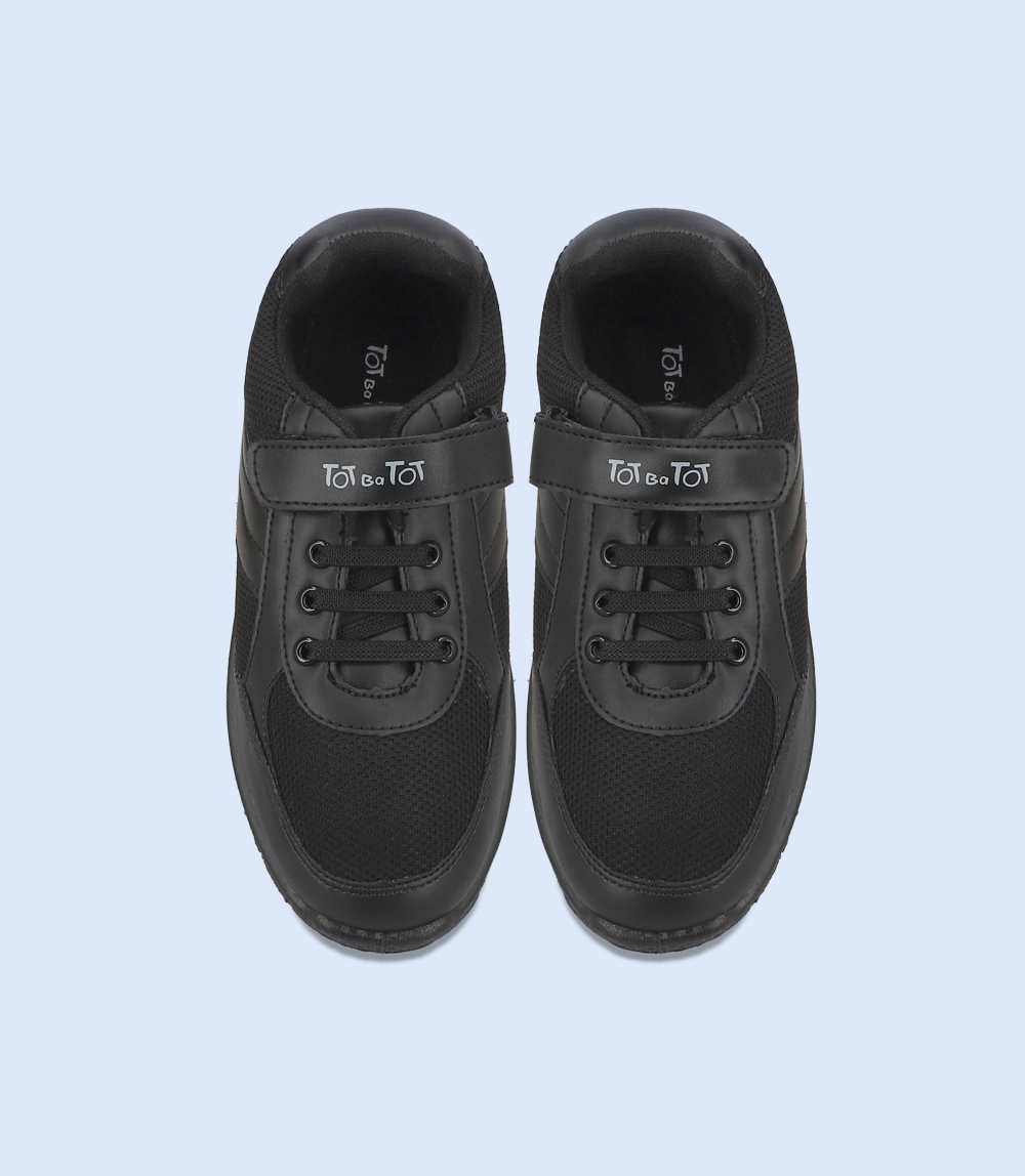 KB0153-BLACK-School Shoes For Boys