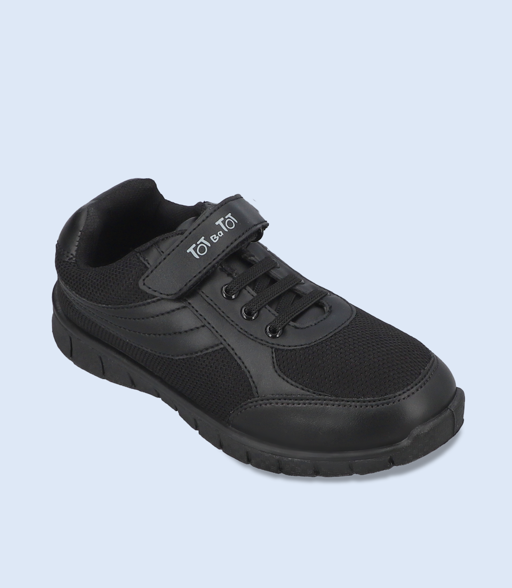 KB0154-BLACK-School Shoes For Boys