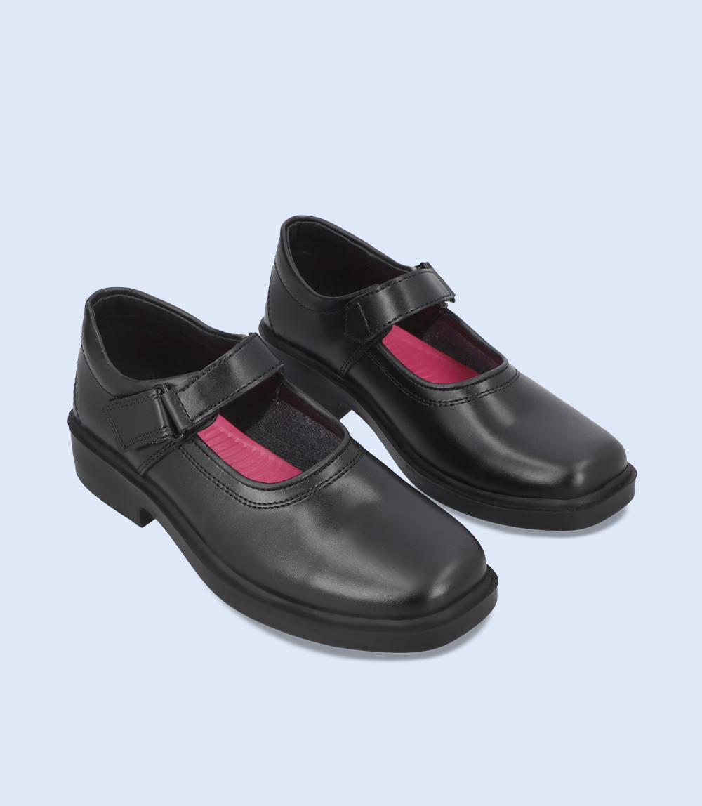 KG0095-BLACK-School Shoes For Girls