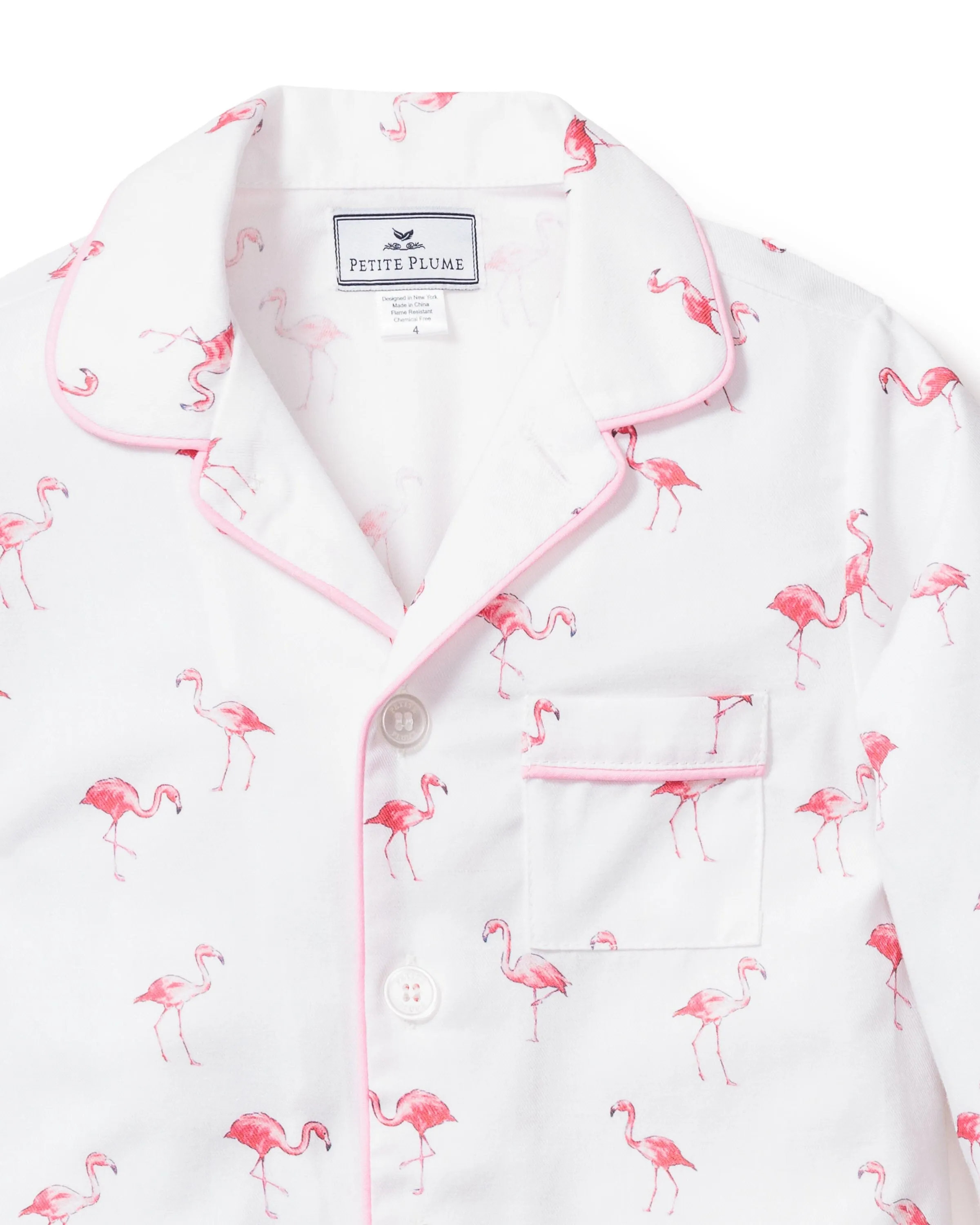 Kid's Twill Pajama Set | Flamingos