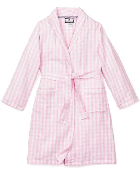 Kid's Twill Robe | Pink Gingham