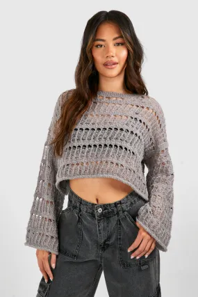 Ladder Crochet Crop Sweater