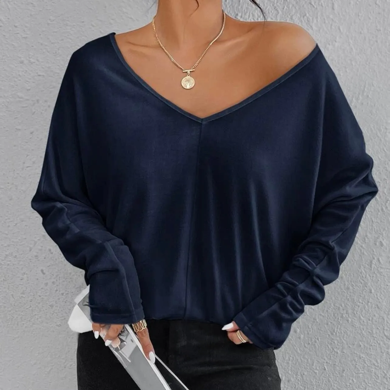 LARIA Long Sleeve Batwing Knit Top