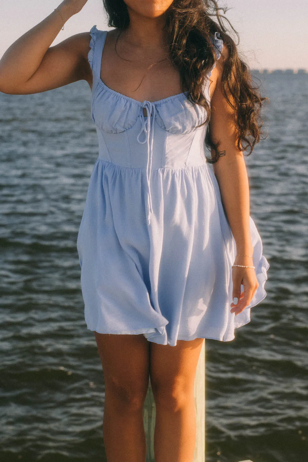 LAST CHANCE! Claudette Mini Dress- Light Blue