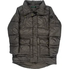 Lauren Ralph Lauren Quilted Puffer Jacket - Medium - Grey Polyester