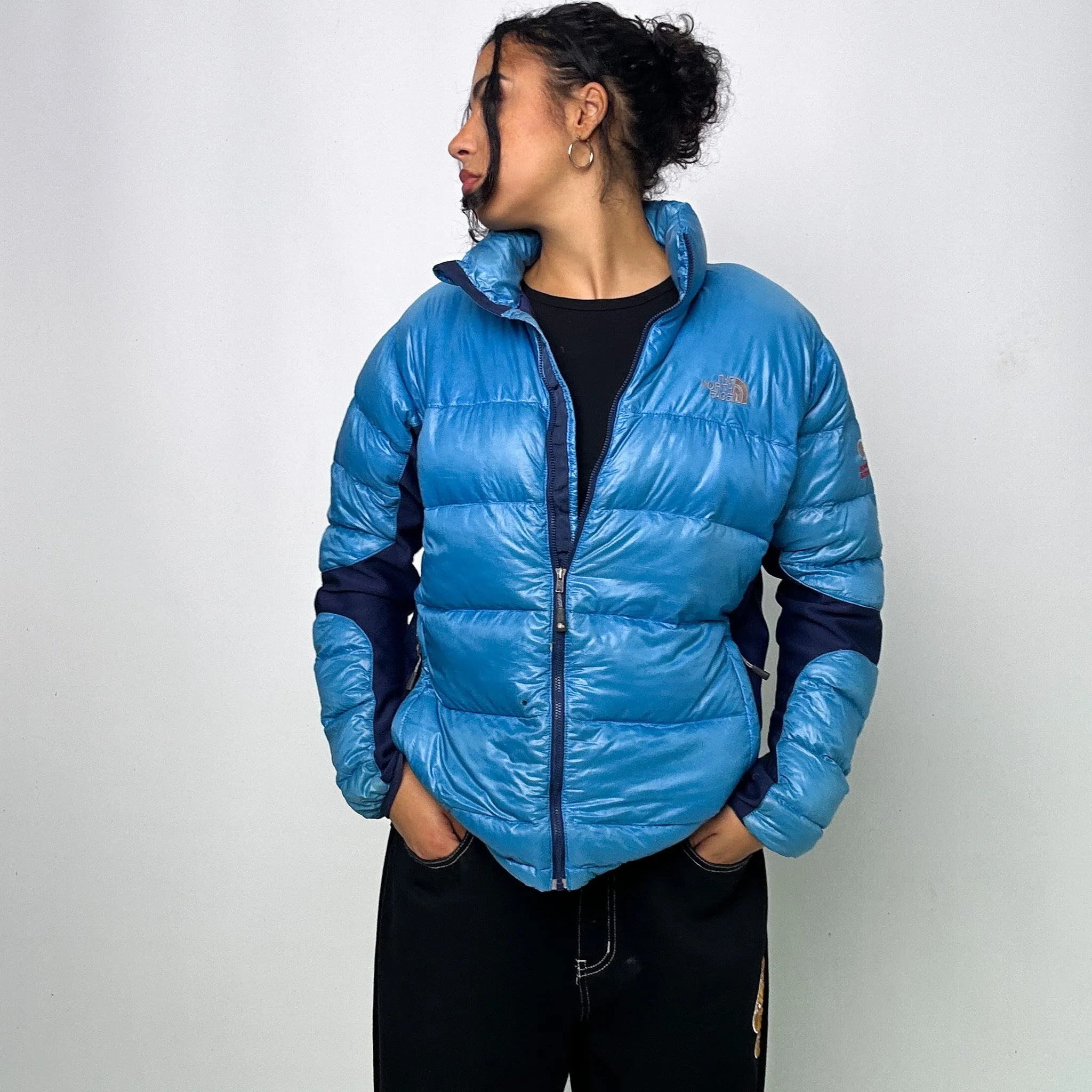 Light Blue 90s The North Face 800 Summit Series Puffer Jacket Coat (L)