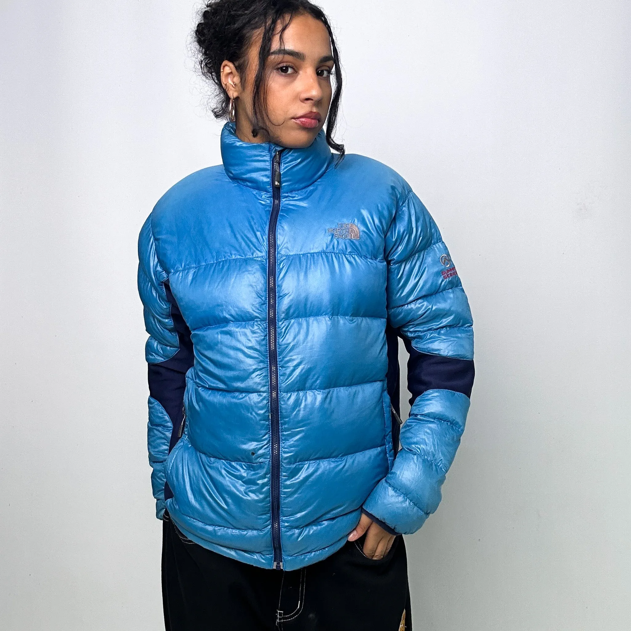 Light Blue 90s The North Face 800 Summit Series Puffer Jacket Coat (L)