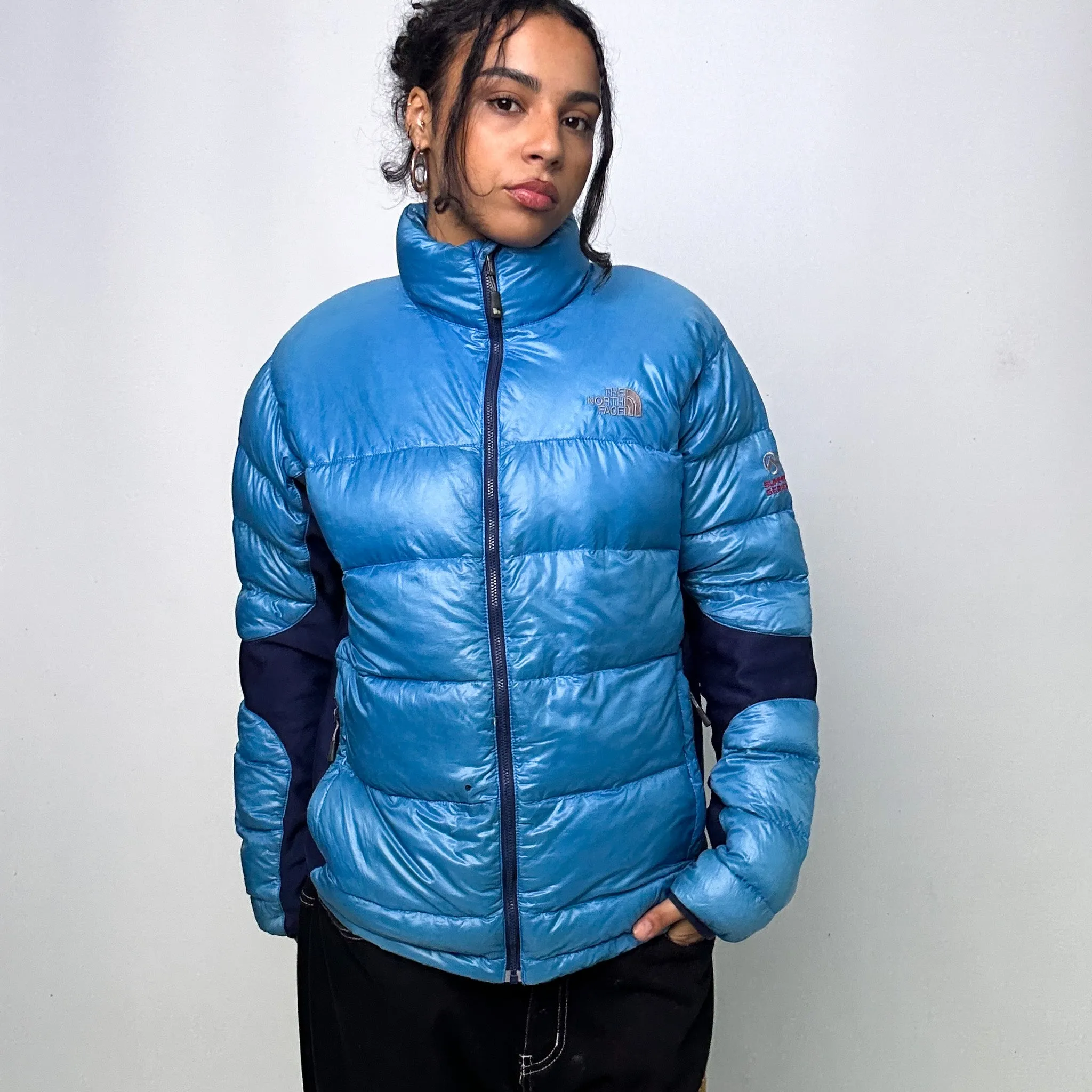 Light Blue 90s The North Face 800 Summit Series Puffer Jacket Coat (L)