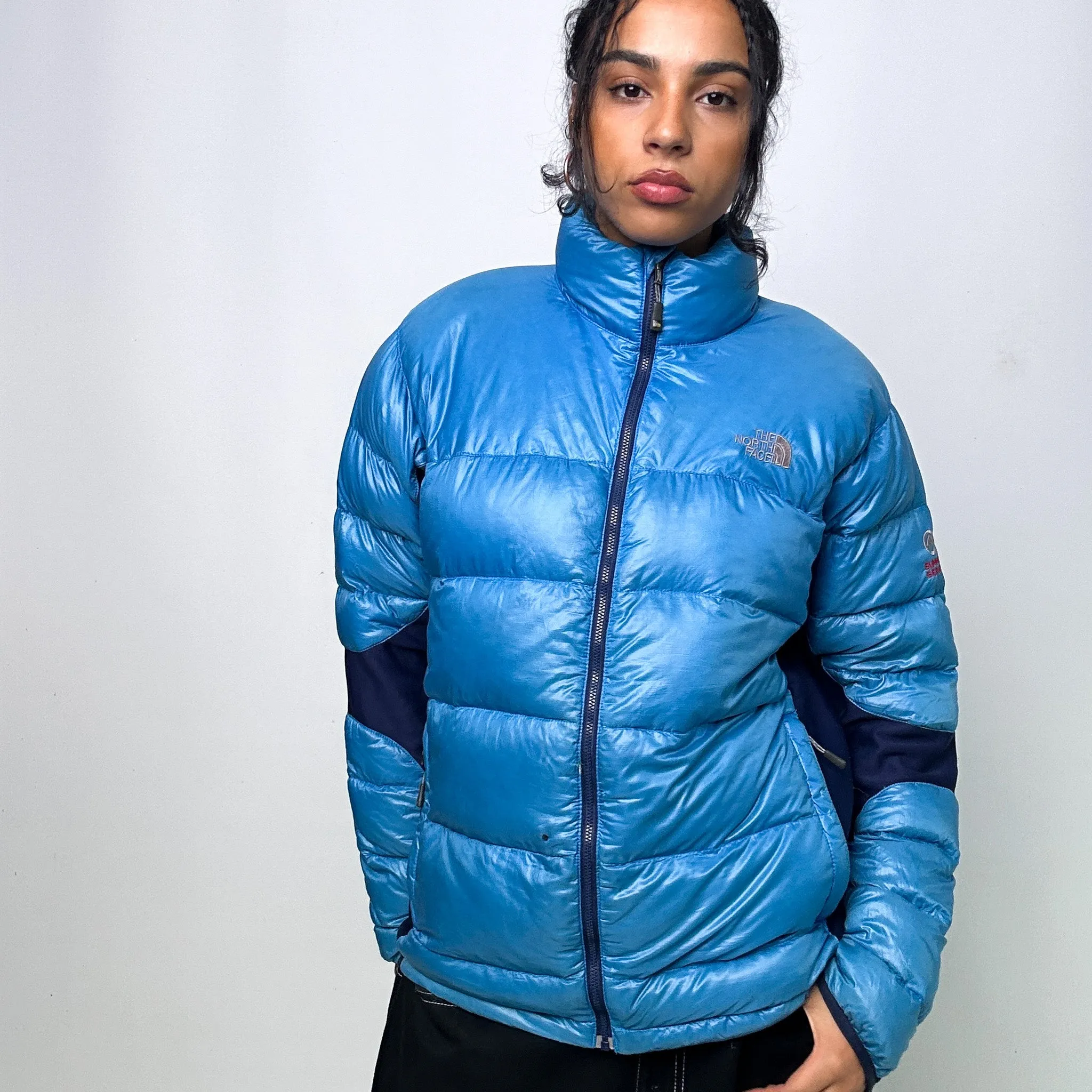 Light Blue 90s The North Face 800 Summit Series Puffer Jacket Coat (L)