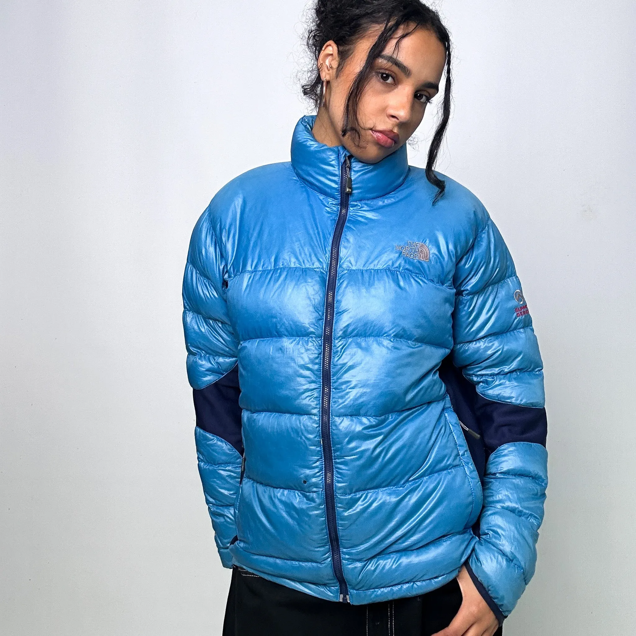 Light Blue 90s The North Face 800 Summit Series Puffer Jacket Coat (L)