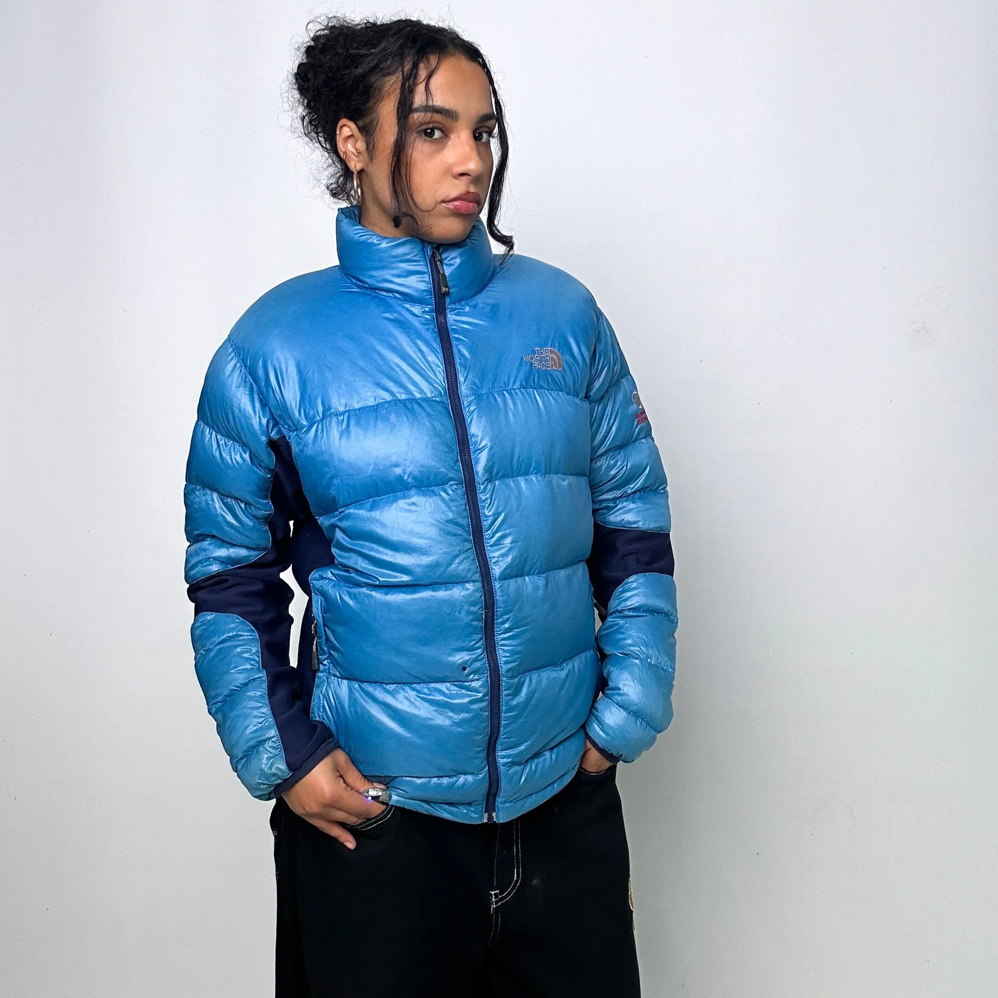 Light Blue 90s The North Face 800 Summit Series Puffer Jacket Coat (L)