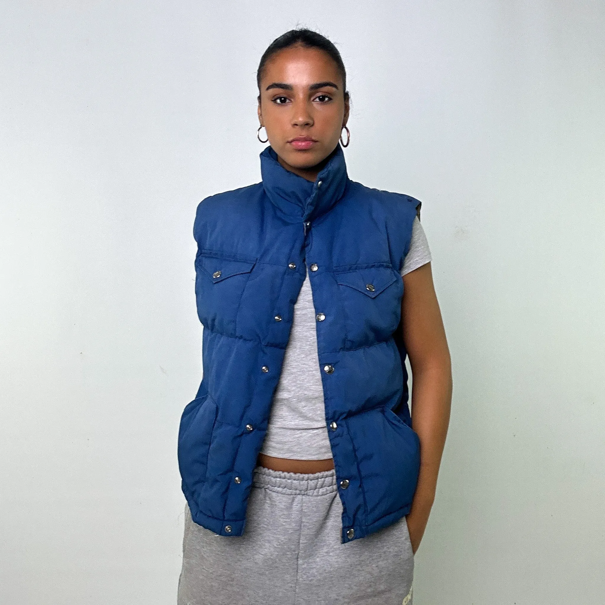 LIGHT BLUE 90S THE NORTH FACE PUFFER JACKET COAT GILET (