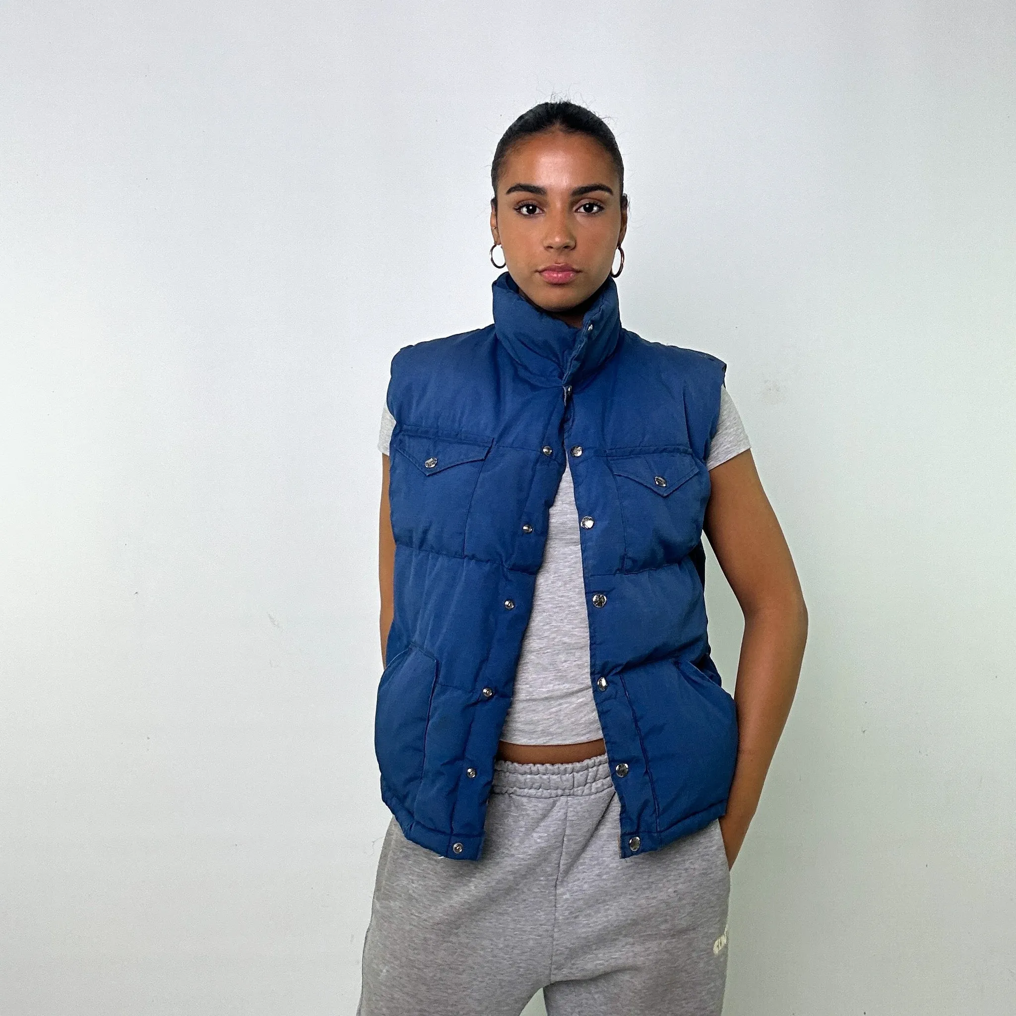 LIGHT BLUE 90S THE NORTH FACE PUFFER JACKET COAT GILET (