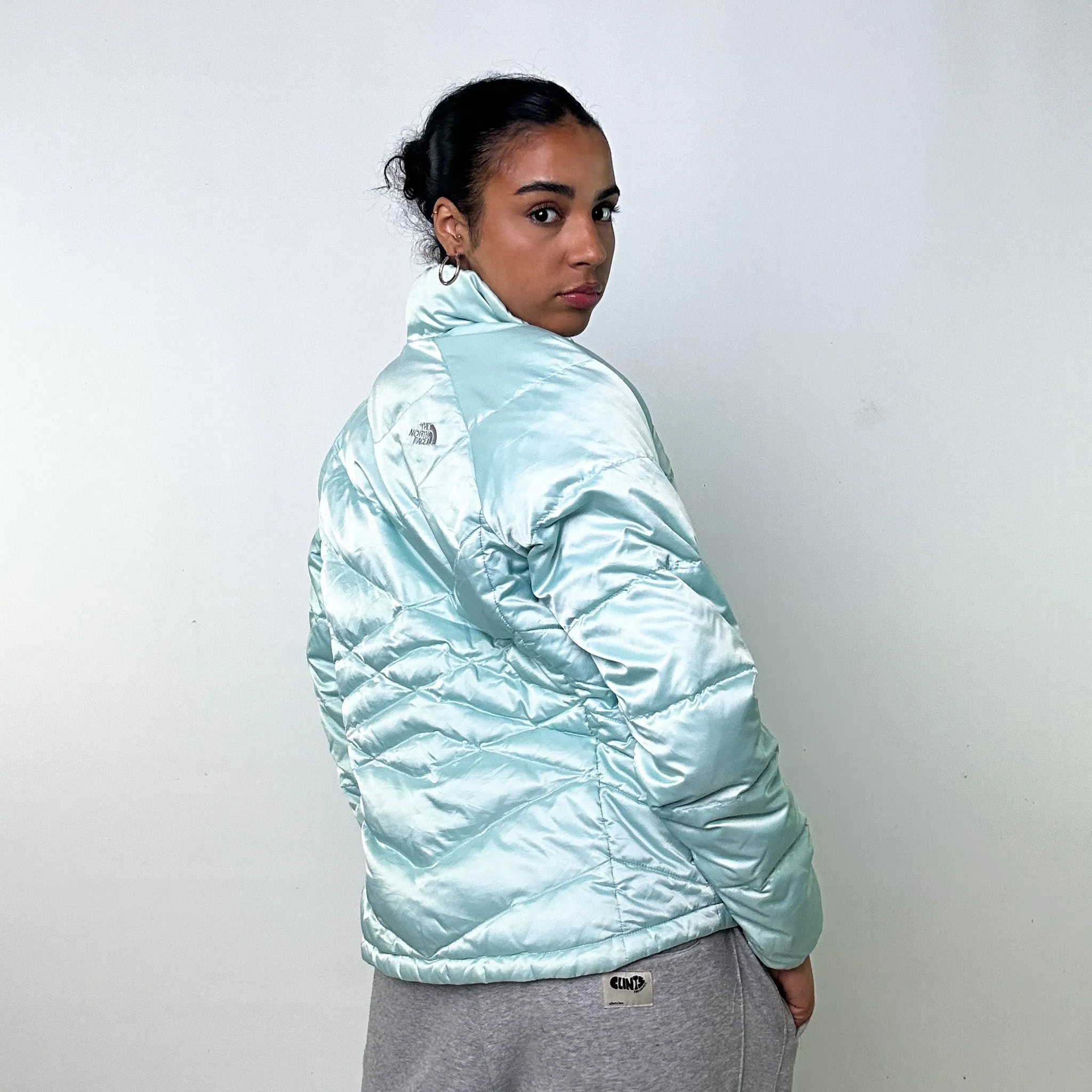 Light Blue 90s The North Face Puffer Jacket Coat (W)